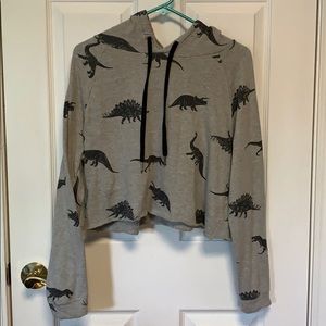 Cute dinosaur crop hoodie. Large.